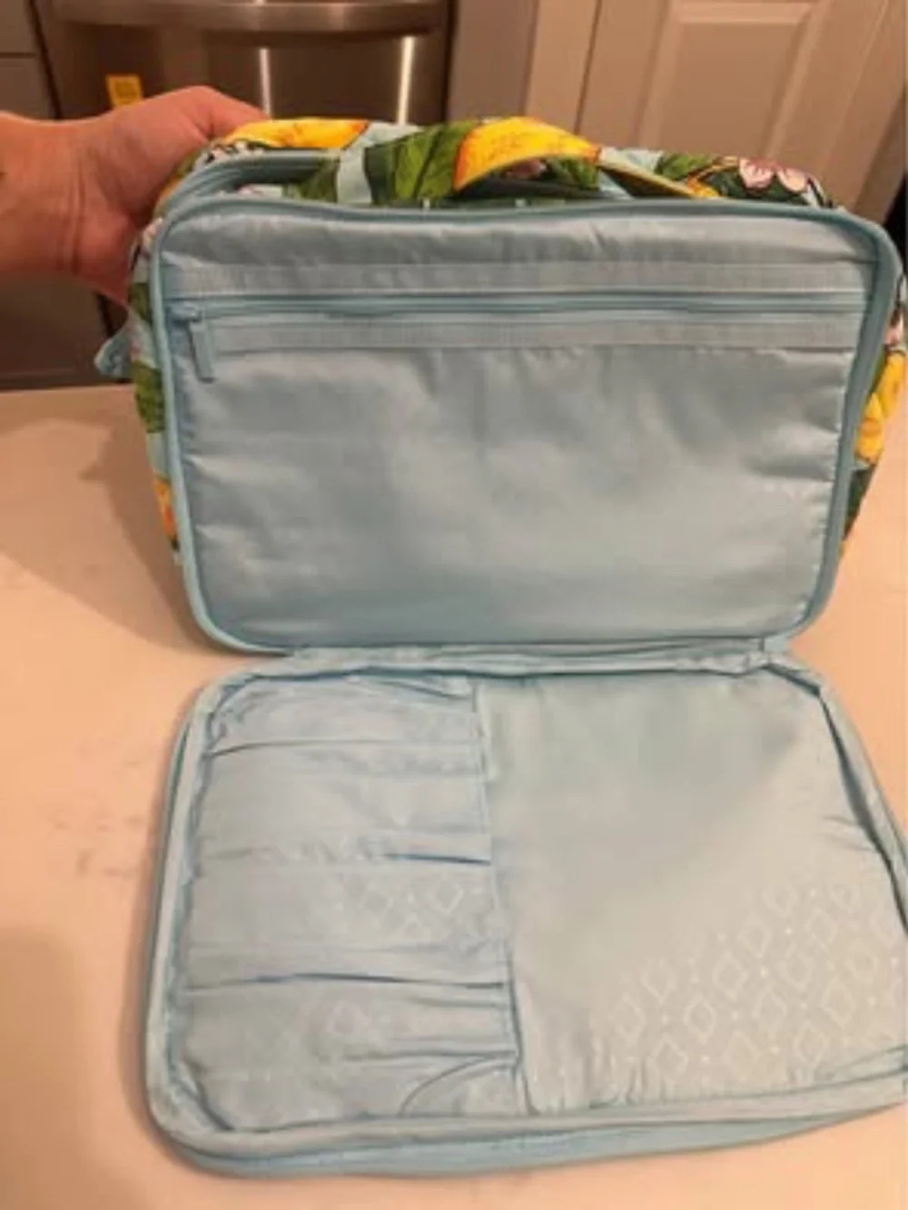 Vera Bradley Large Blush & Brush Makeup Case in Lemon Grove